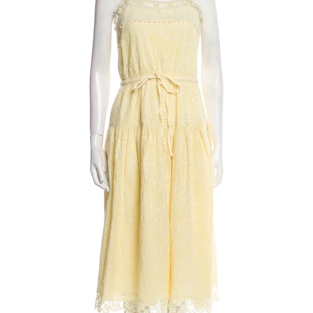 Elegant Yellow Lace Dress